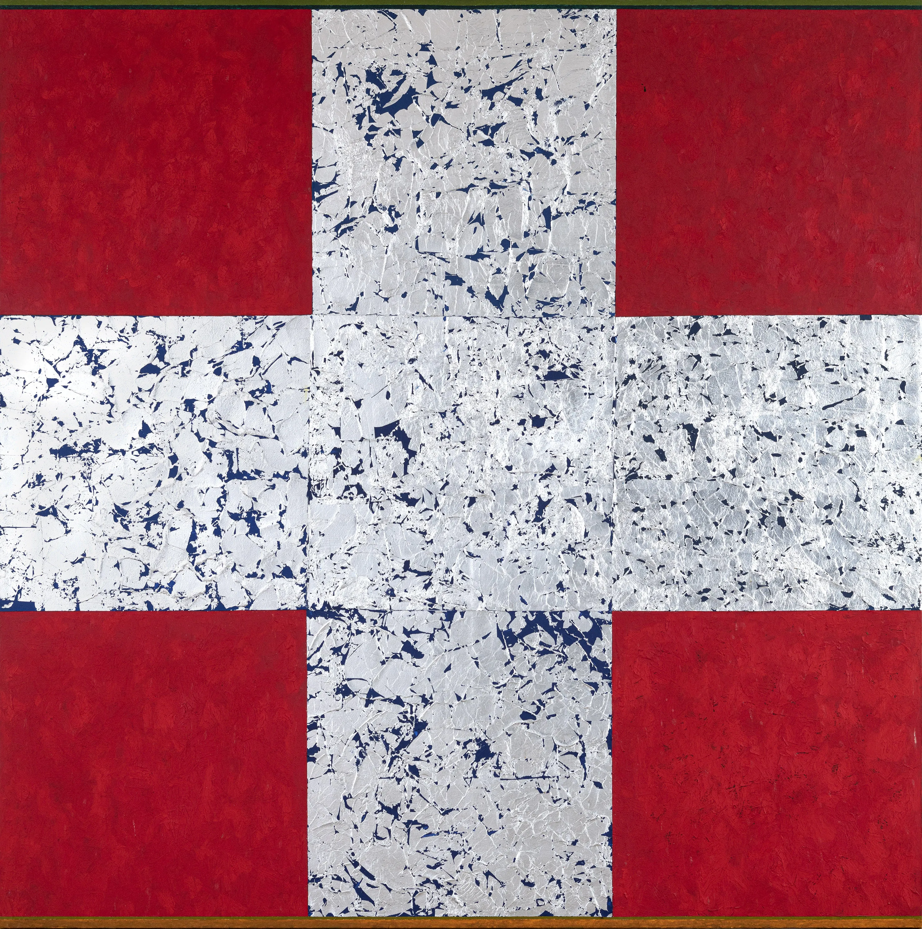 Gonçalo Ivo - Estrela da manhã - 2011 - Óleo, têmpera e folha de prata sobre tela - 200 x 200 cm.