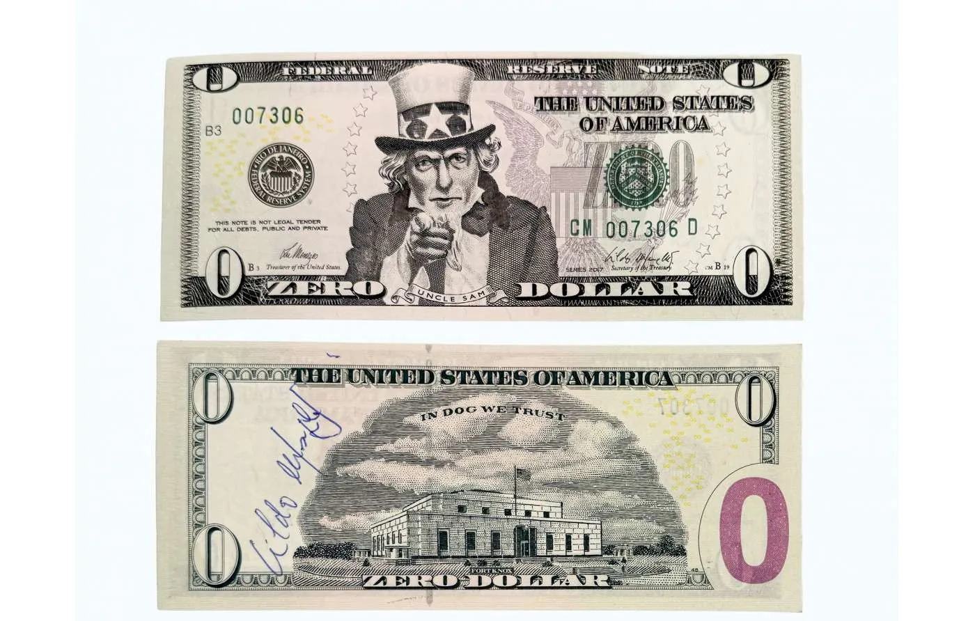 Zero dollar " Tio Sam"